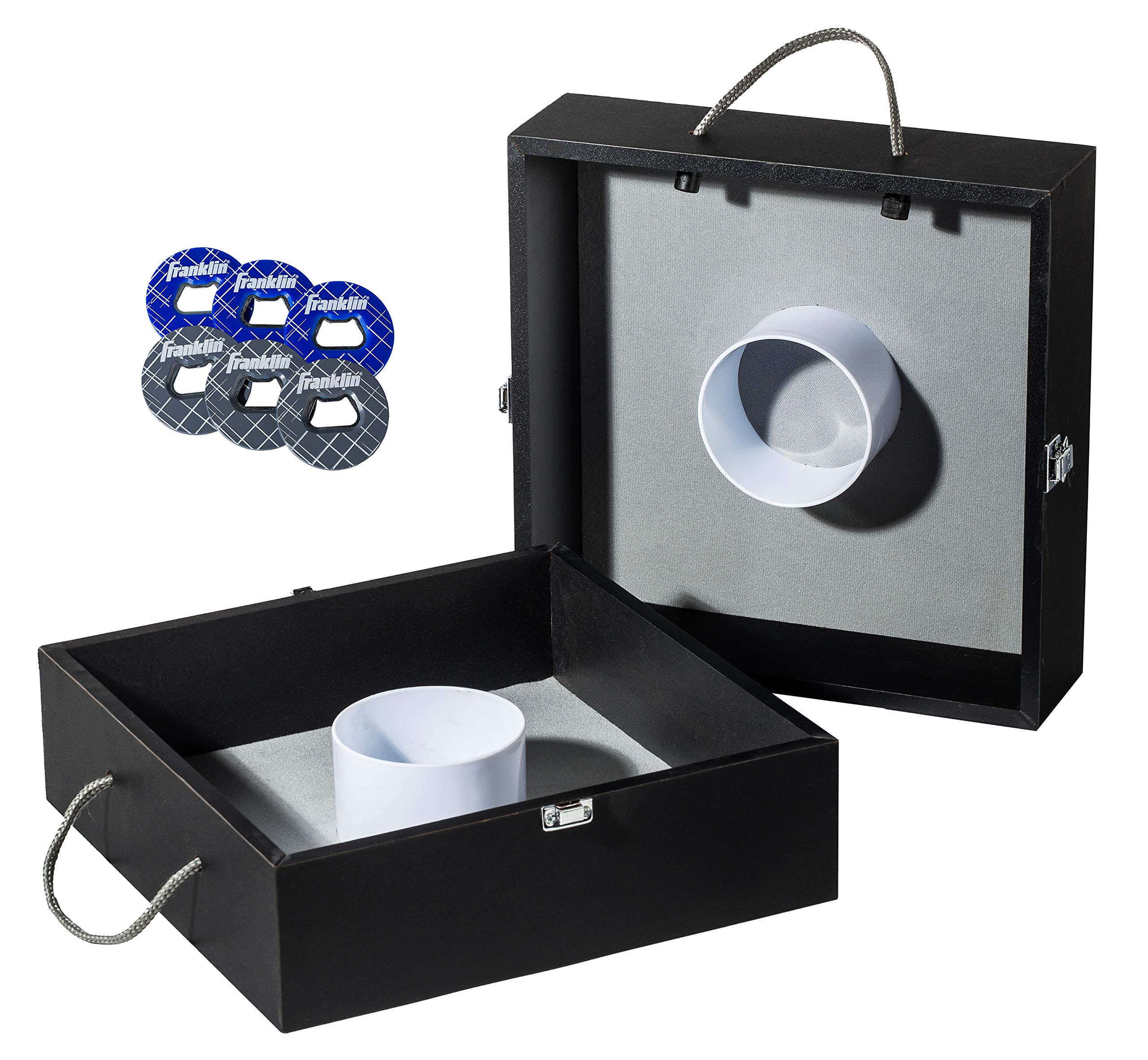 Image of Franklin Sports Washer Toss Set Includes 2 Tournament Size Washer Toss Targets and 6 Steel Washers