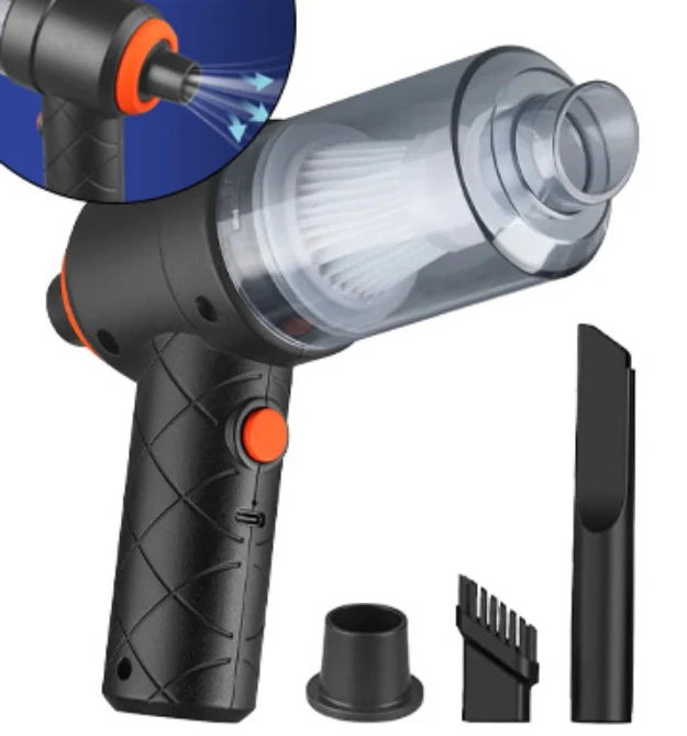 Image of 2-in-1 Cordless Blower & Vacuum Cleaner, Convertible Mini Vac for Car Home, Portable Rechargeable Dust Buster with Brush