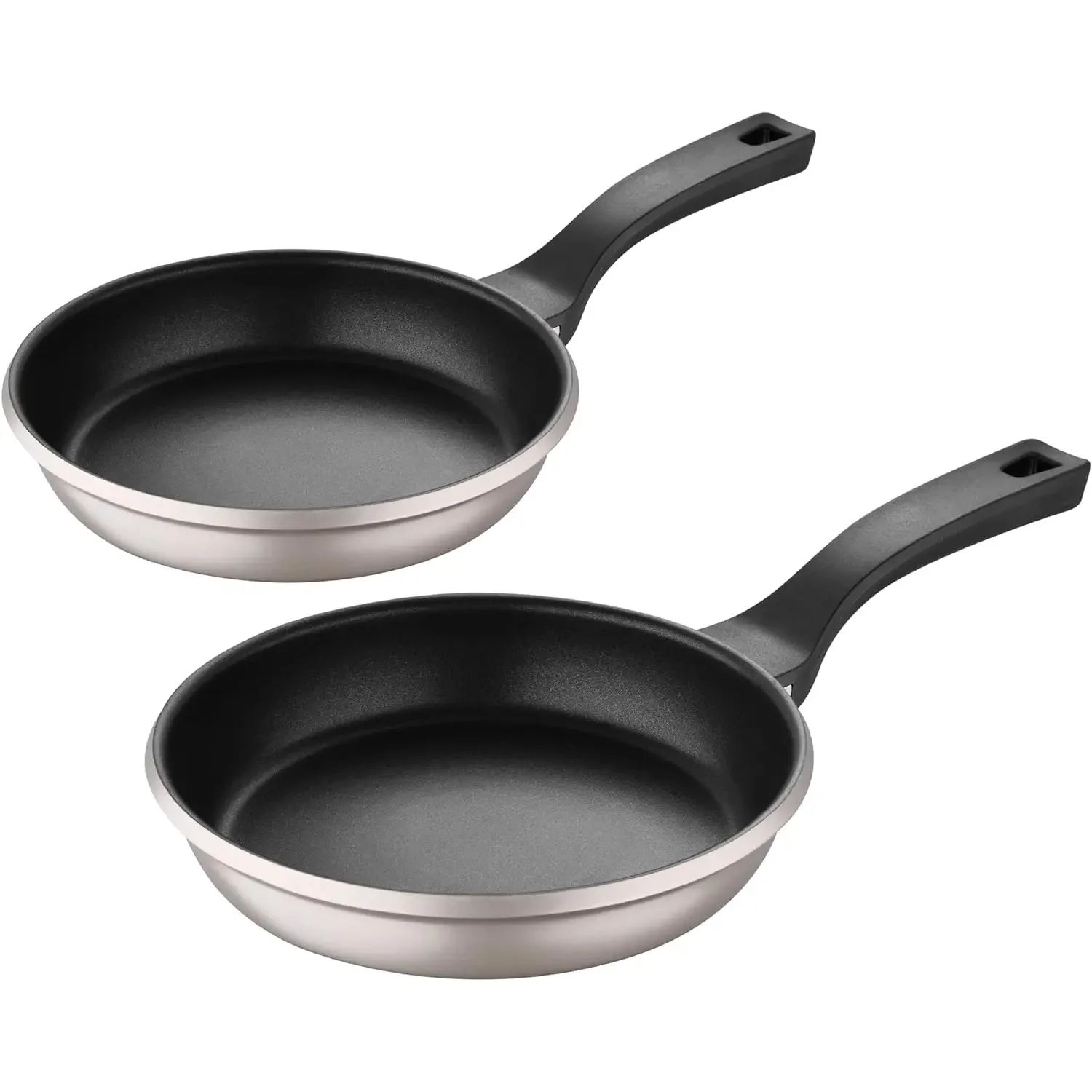 Image of Retro by Bergner - 2 Pc, 10" & 12" Cast Aluminum Non Stick Fry Pans Set, Champagne