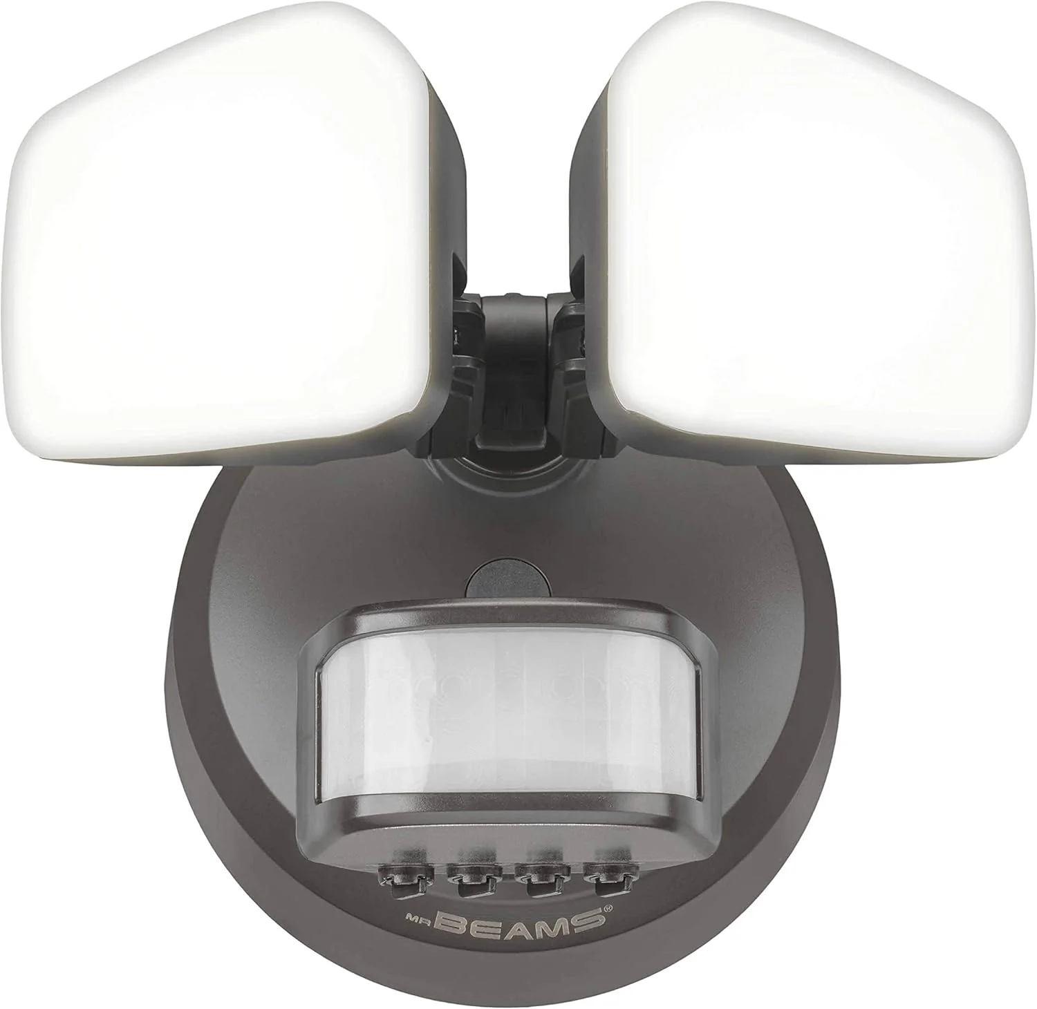 Image of Mr Beams Wired Pro 2-Head Outdoor Motion Sensing LED Security Light, 2700 Lumens, Bronze