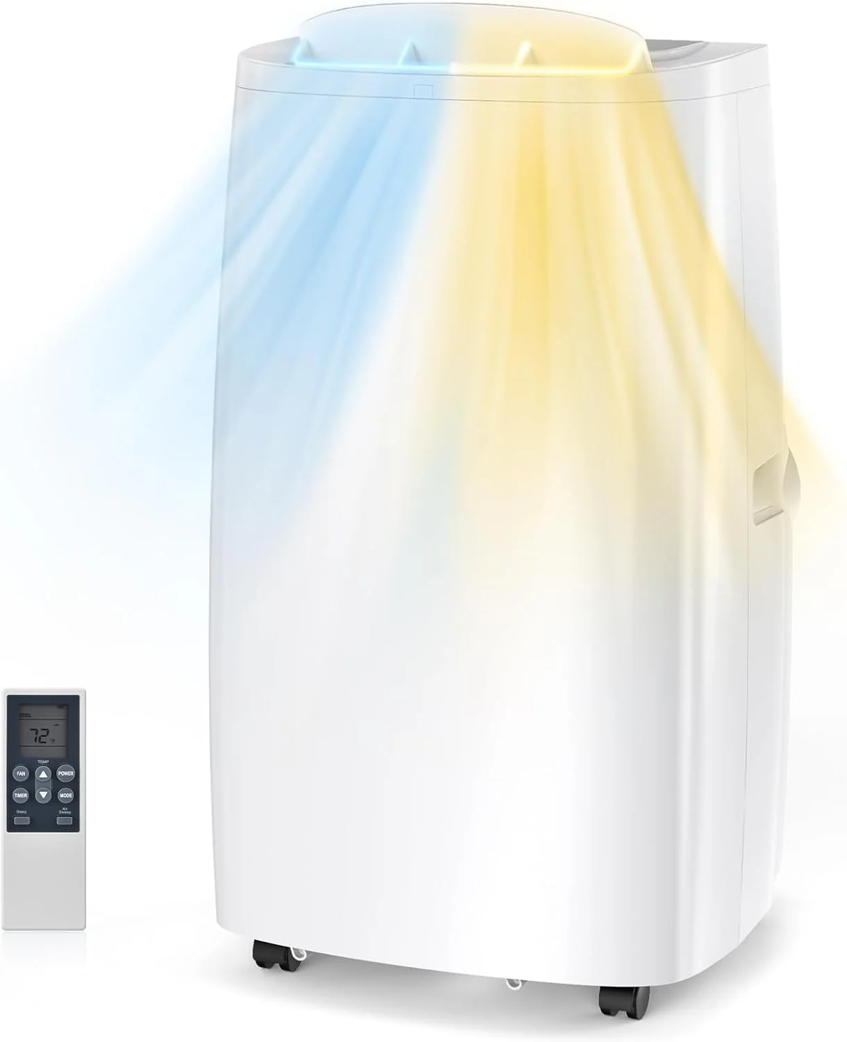 Image of Air Choice 14000 BTU Portable Air Conditioner, 4-in-1 Air Conditioner Portable for Room Up to 700 Sq.Ft. with Remote, Auto Swing, Quiet AC Unit as Heater Dehumidifier Fan, 24H Timer, Window Kit, White 14,000 BTU(with Heat)