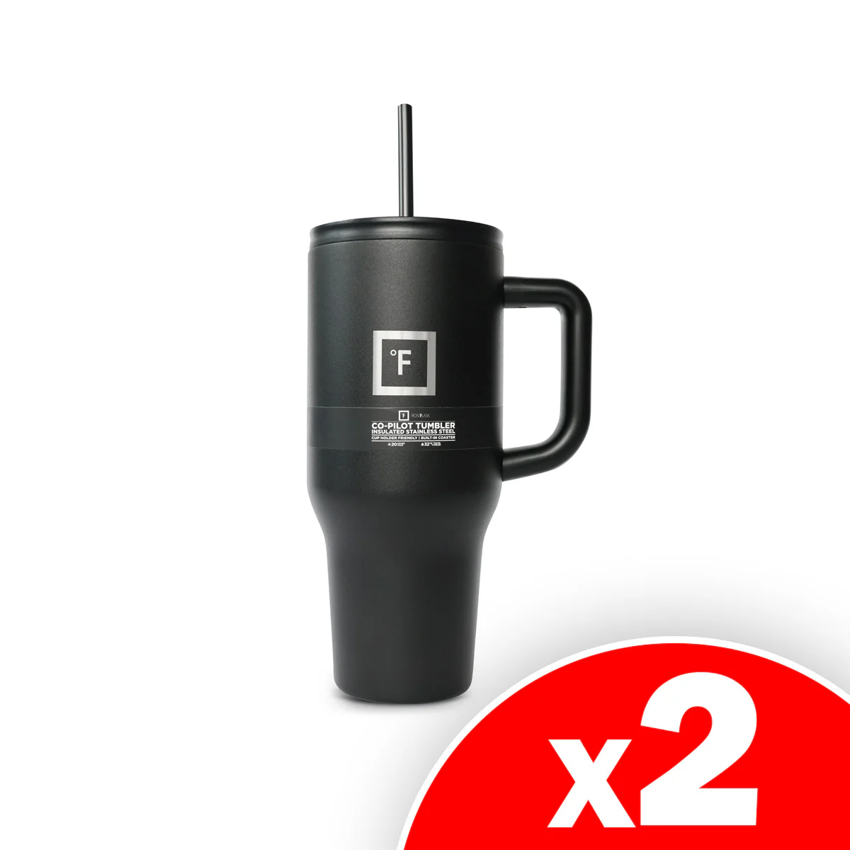 Image of Iron Flask Stainless Steel 32oz Copilot Tumbler - Black, 2 Pack
