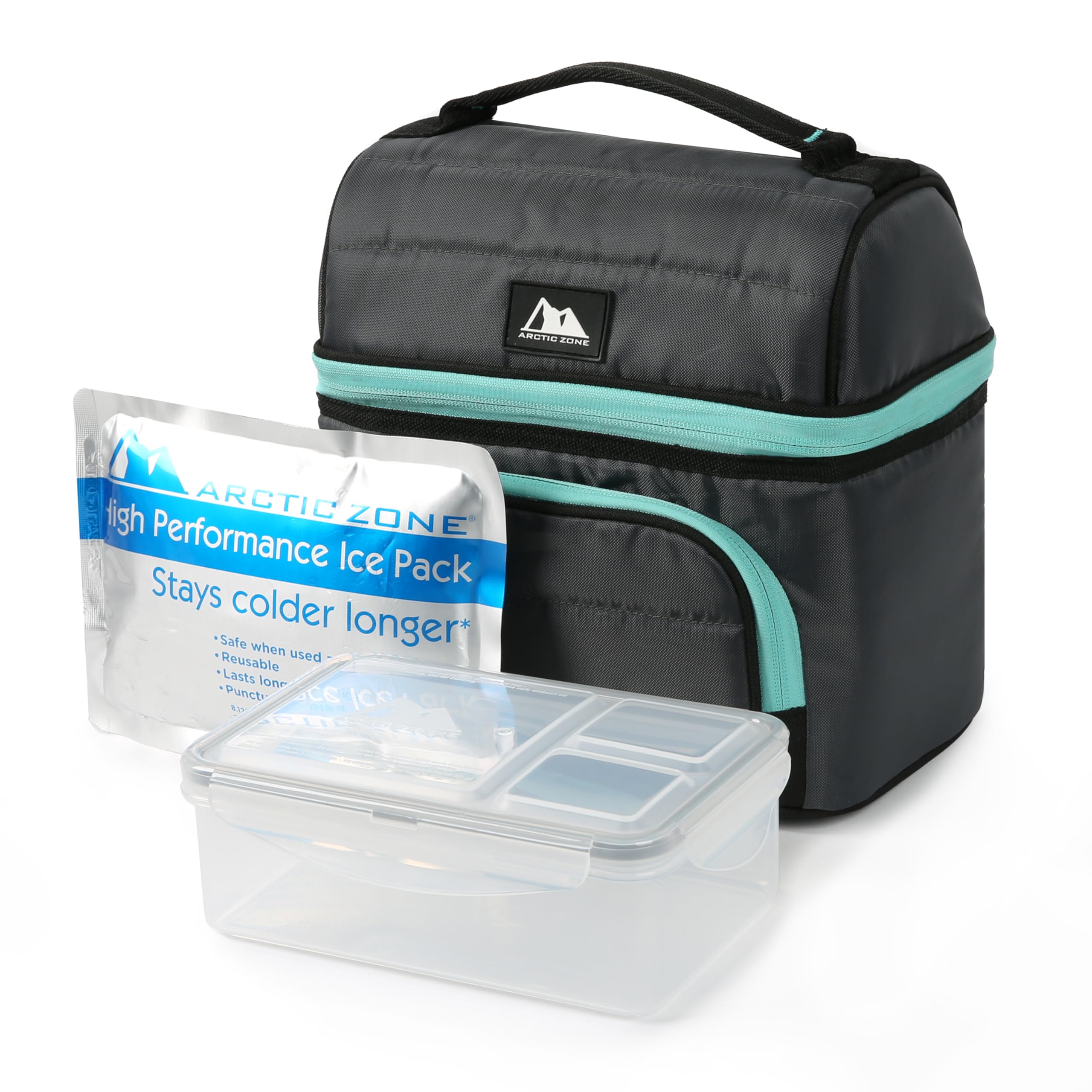 Image of Arctic Zone Ultimate Secret Lunch Bucket with 2pc Leak Proof Food Container, Grey