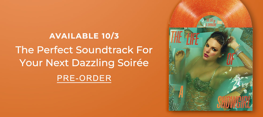 AVAILABLE 10/3 : The Perfect Soundtrack For Your Next Dazzling Soirée: The Life of a Showgirl [Sweat and Vanilla Perfume Portofino Orange Glitter Vinyl] - PRE-ORDER