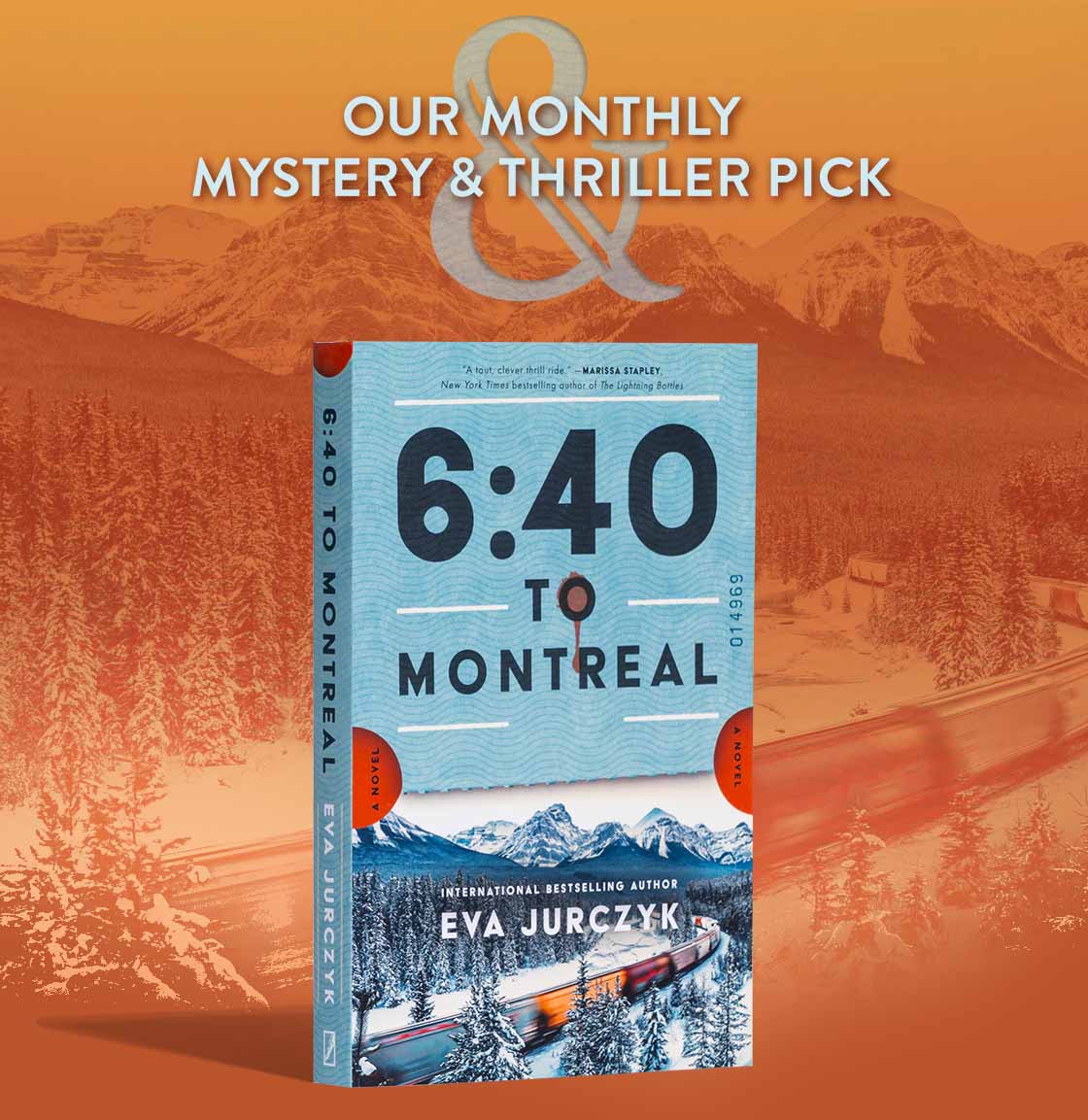 OUR MONTHLY MYSTERY & THRILLER PICK: 6:40 to Montreal by Eva Jurczyk