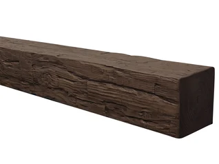 Rough Hewn Faux Wood Mantel Dark Walnut
