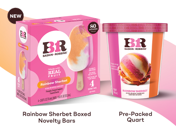 Rainbow Sherbet Boxed Novelty Bars ”Bring home something refreshing”