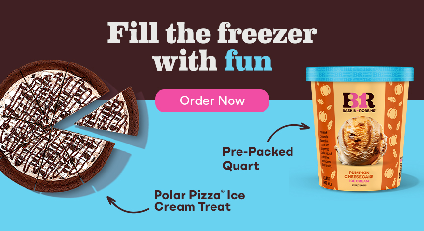 Polar Pizza® Ice Cream Treat, Pumpkin Cheesecake Pre-Packed Quart “Fill the freezer with fun