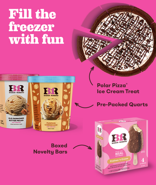 Polar Pizza® Ice Cream Treat, Boxed Novelty Bars and Pre-Packed Quart HEADLINE: Fill the freezer with fun