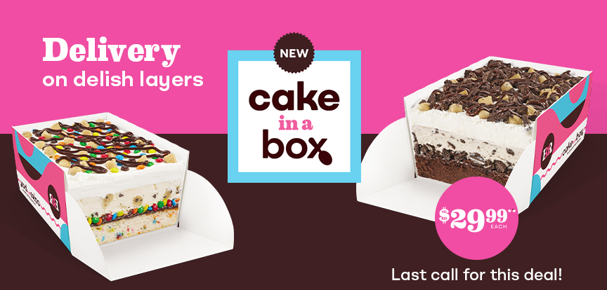 Cake in a Box “Delivery on delish layers
