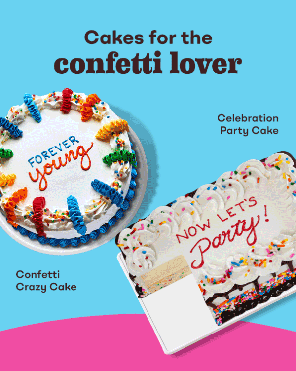 Custom Cakes featuring cakes for the OREO Obsessed, Confietti Lover, and Football Fanatics