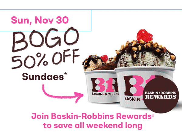 Sweet Deals Weekend, BOGO 50% off Sundaes