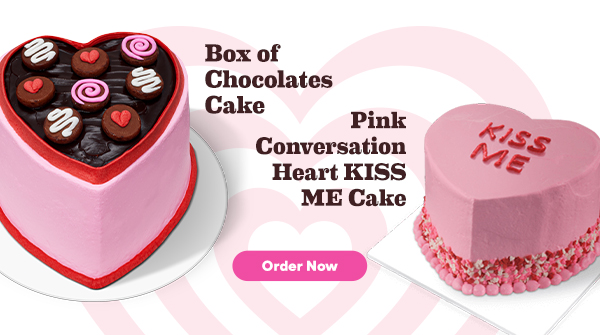 Box of Chocolates Cake & Pink Conversation Heart KISS ME Cake