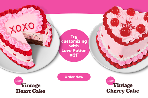 New Vintage Heart Cake & Vintage Cherry Cakes. Try customizing with Love Potion #31®.