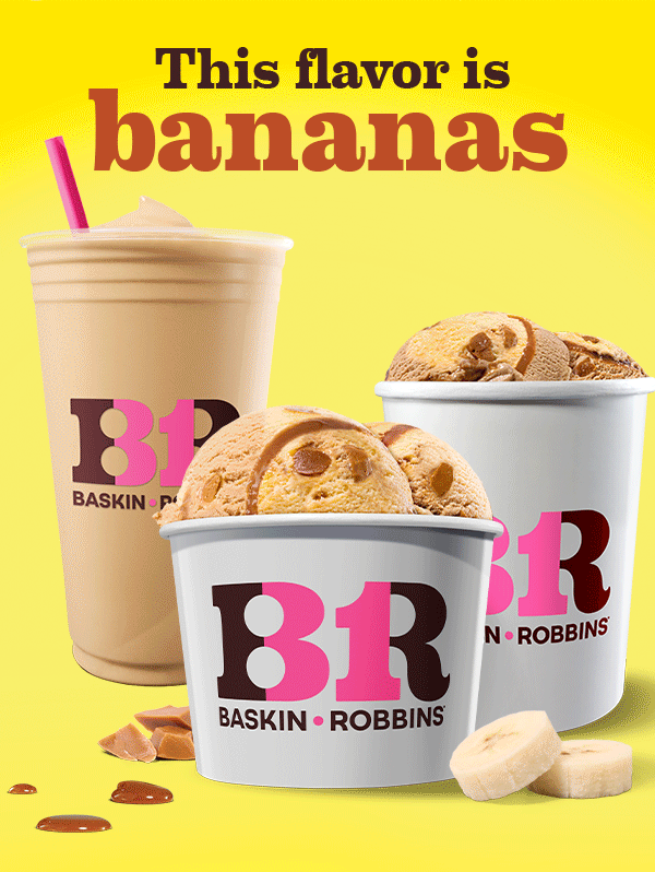 Banana Dulce de Leche Double Scoop, Fresh-Pack & Shake. This flavor is bananas.