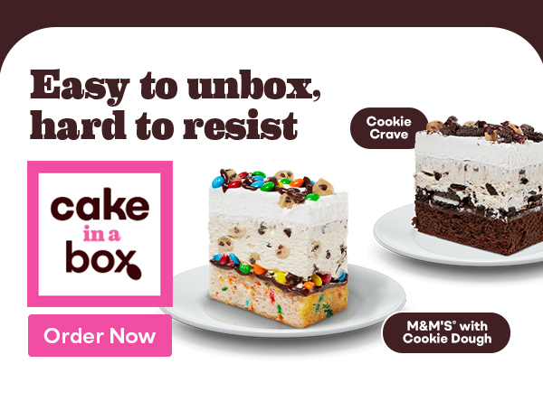 Cake in a Box. Easy to unbox, hard to resist.