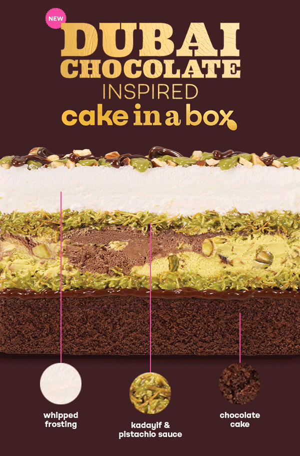 Dubai Chocolate Inspired Cake in a Box