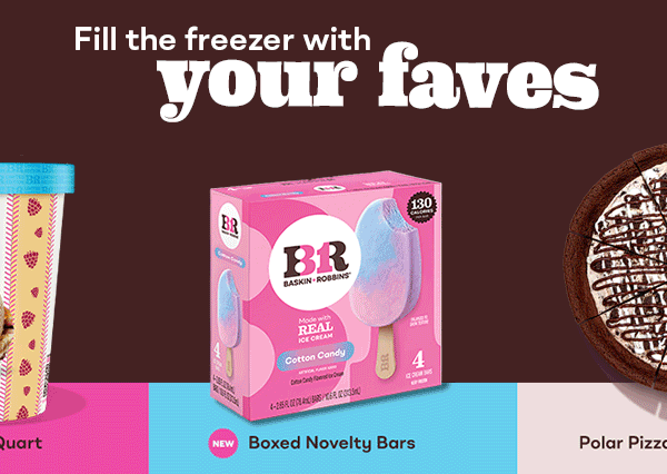 Polar Pizza® Ice Cream Treat, Pre-Packed Quarts & Boxed Novelty Bars “Fill the freezer with your faves”