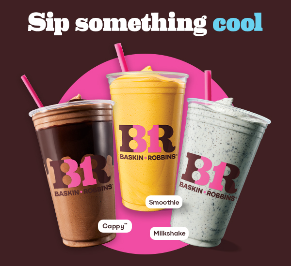 Sip something cool. Cappy, Smoothie, Milkshake.