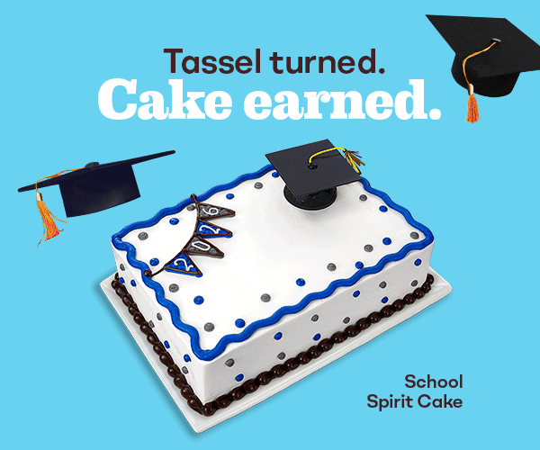 Elegant Grad Cake & School Spirit Cake. Tassel turned. Cake earned.