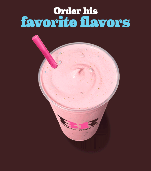 Gif of Caramel Praline Cappy™ & Fútbol Fireworks Milkshakes “Order his favorite flavors”