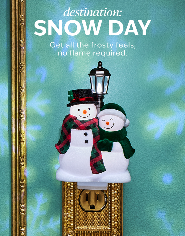 Destination: Snow Day. Get all the frosty feels, no flame required.