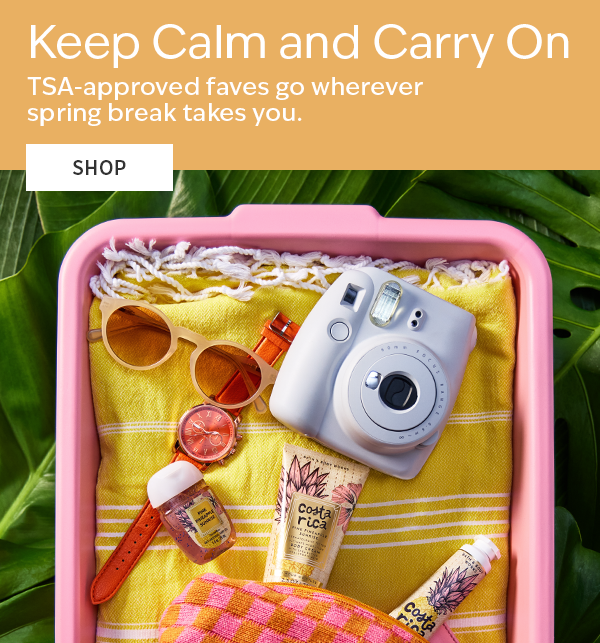 Keep calm and carry on. TSA approved faces go wherever spring break takes you. SHOP