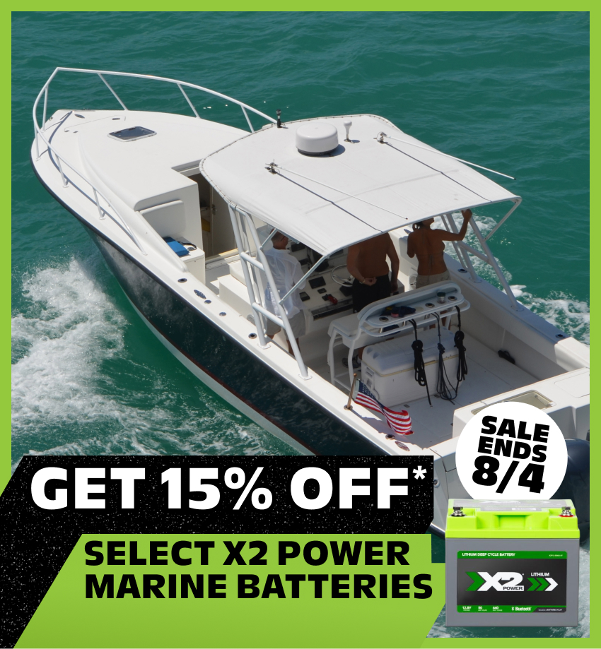 Get 15% off* Select X2 Power Marine Batteries