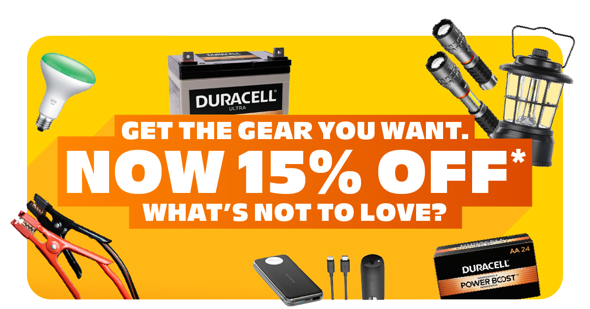 Get the gear you want. Now 15% off. What's not to love?