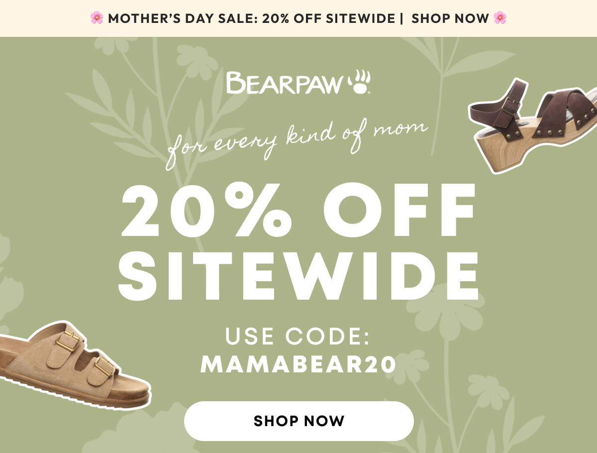 Mother's Day Sale - 20% Off Sitewide
