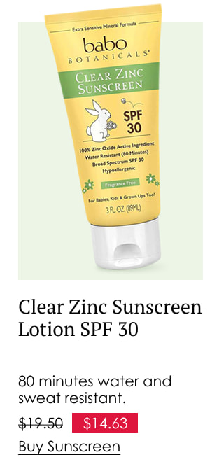 Babo Botanicals Clear Zinc Sunscreen Lotion SPF 30