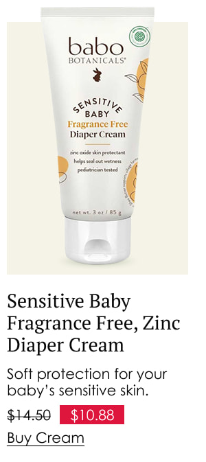 Babo Botanicals Sensitive Baby Fragrance Free, Zinc Diaper Cream