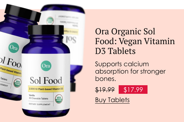 Ora Organic Sol Food: Vegan Vitamin D3 Tablets