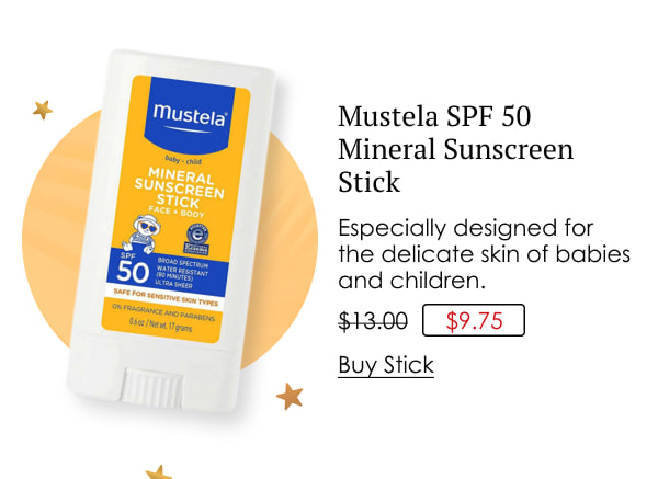 Mustela SPF 50 Mineral Sunscreen Stick