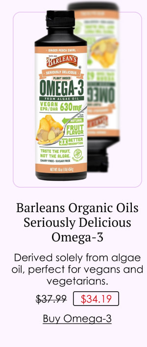 Barleans Organic Oils Seriously Delicious Omega-3 from Algae Oil Ginger Peach