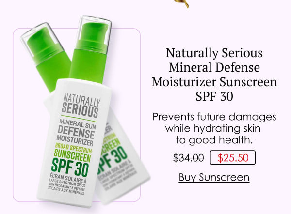 Naturally Serious Mineral Defense Moisturizer Sunscreen SPF 30