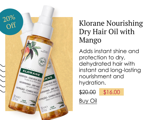Klorane Nourishing Dry Hair Oil with Mango