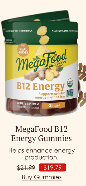 MegaFood B12 Energy Gummies, Ginger