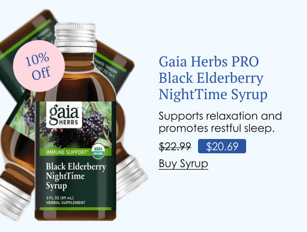 Gaia Herbs PRO Black Elderberry NightTime Syrup