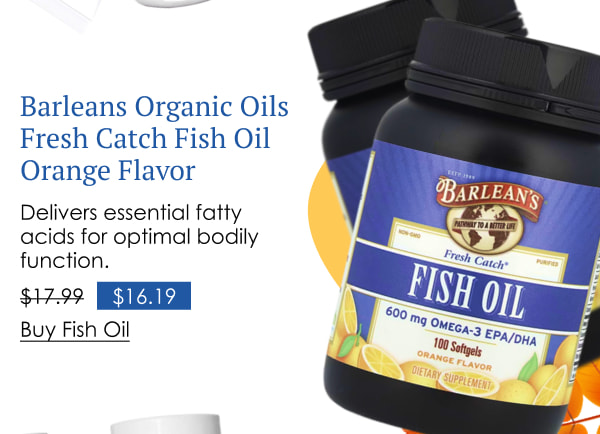 Barleans Organic Oils Fresh Catch Fish Oil Orange Flavor