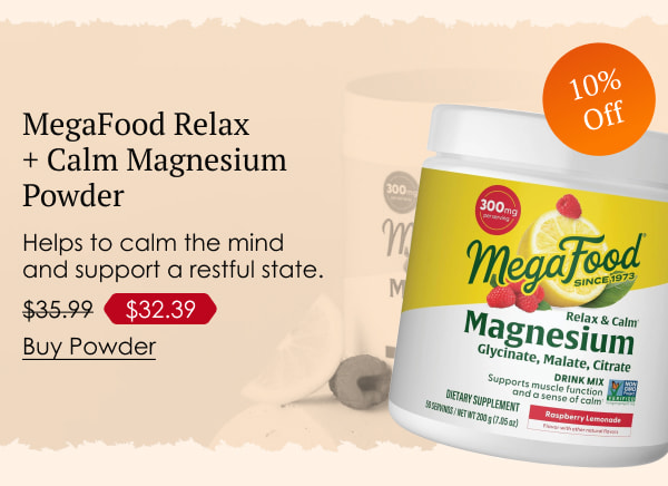 MegaFood Relax + Calm Magnesium Powder-Raspberry Lemonade Flavor