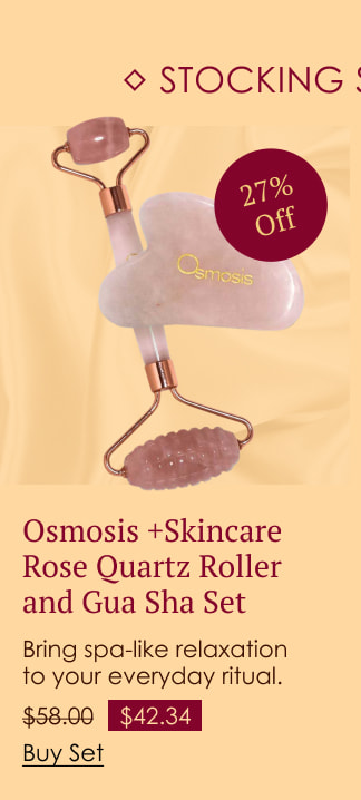 Osmosis +Skincare Rose Quartz Roller and Gua Sha Set