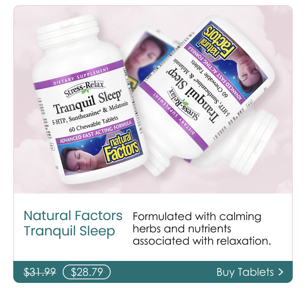 Natural Factors Tranquil Sleep Chewable Tablets, Tropical Flavor