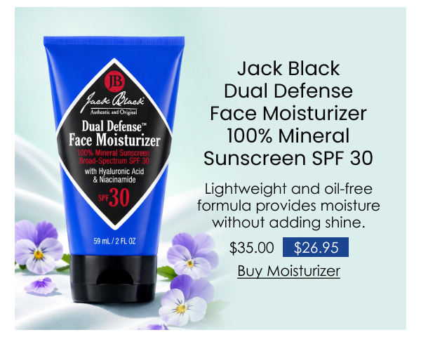 Jack Black Dual Defense Face Moisturizer 100% Mineral Sunscreen SPF 30