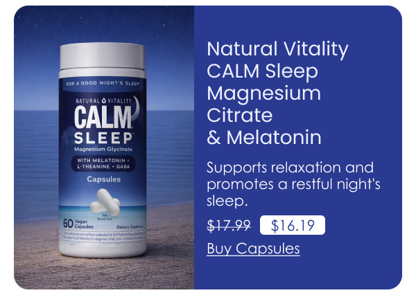 Natural Vitality CALM Sleep Magnesium Citrate & Melatonin Capsules