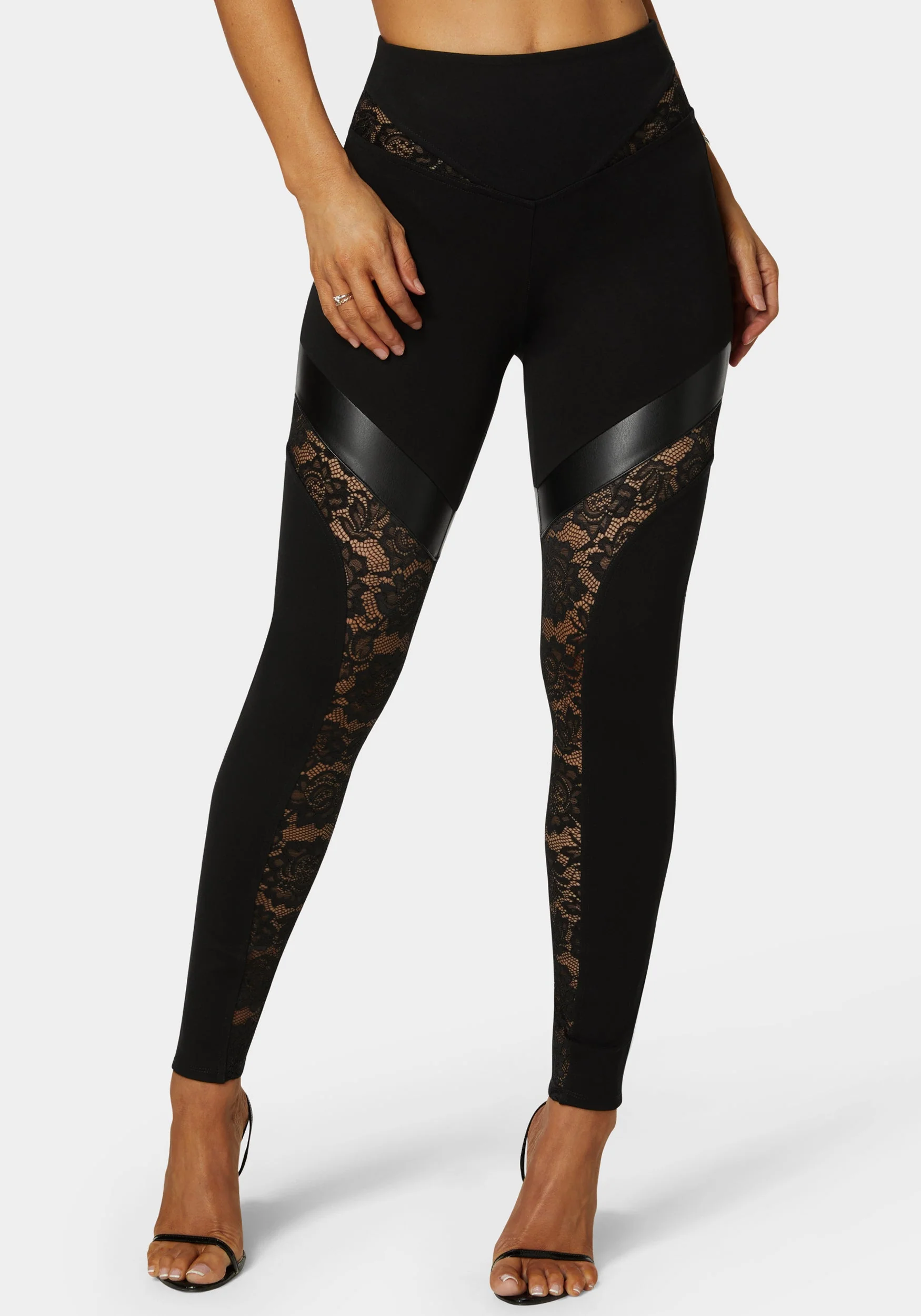 Image of High Waist Combo Piecing Legging