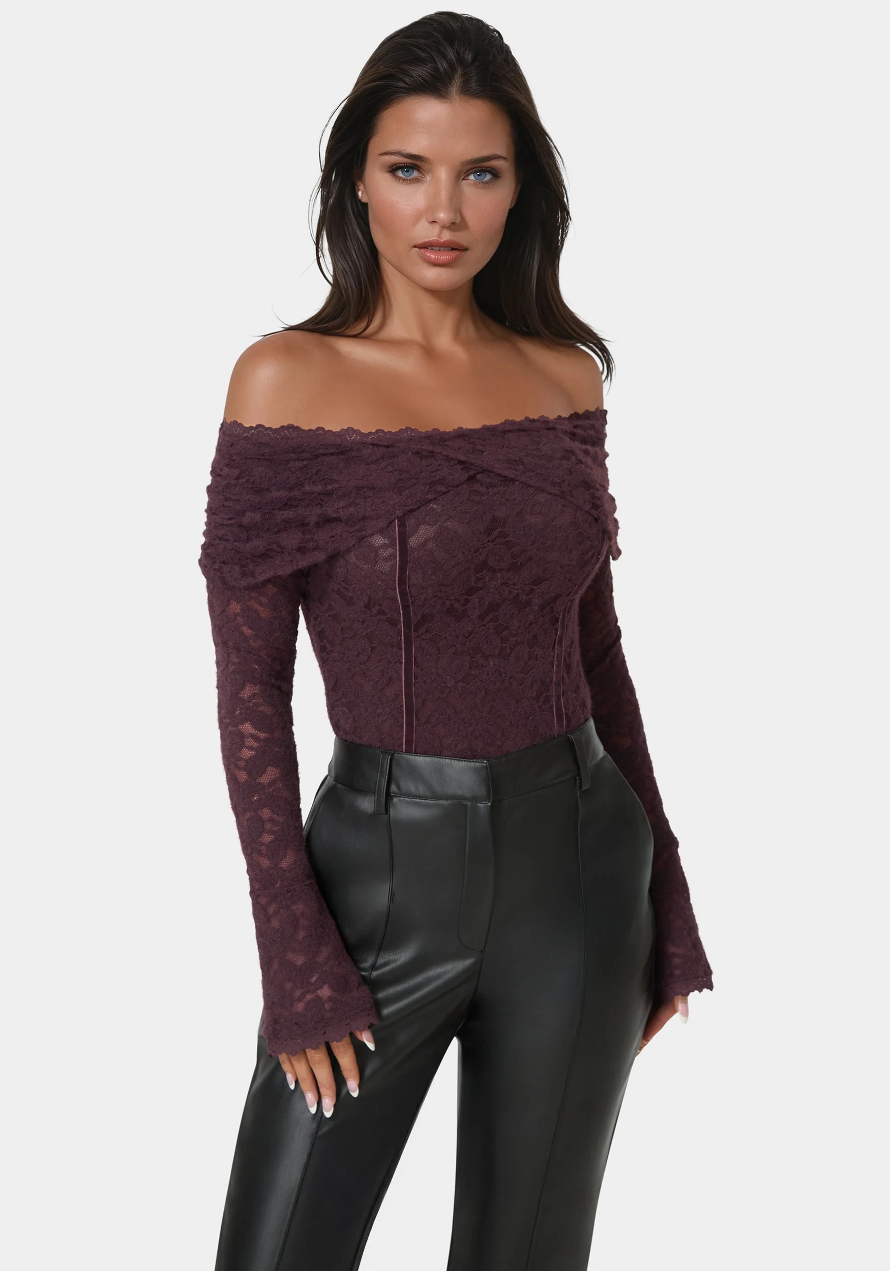 Image of Off Shoulder Fluffy Lace Top