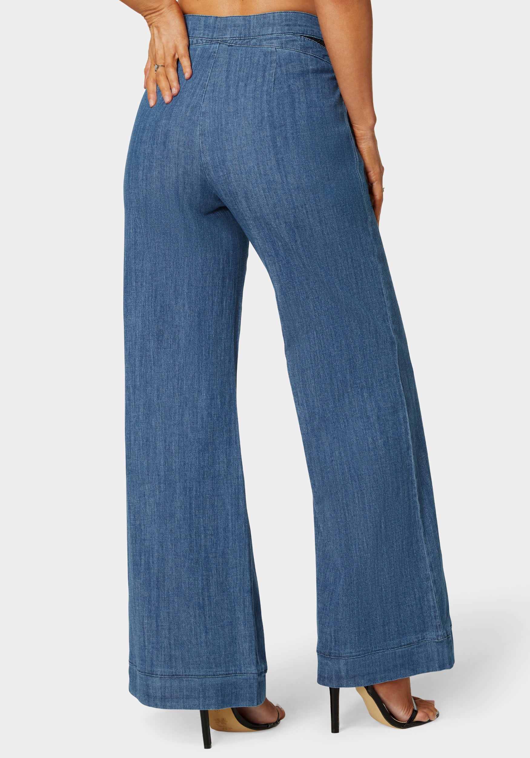 Image of High Waist Ultra Wide Leg Denim Pant