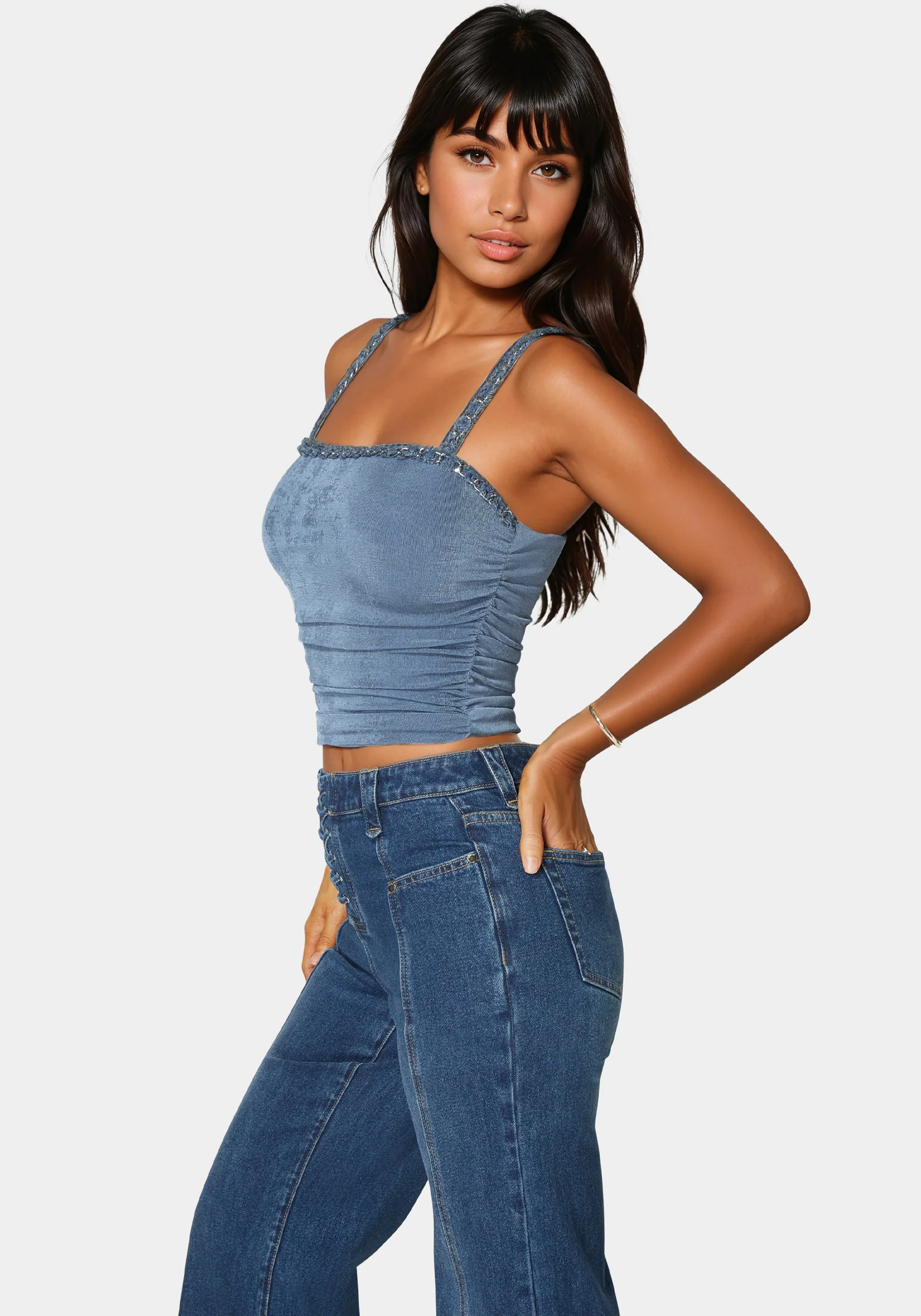 Image of Braided Strap Knit Top