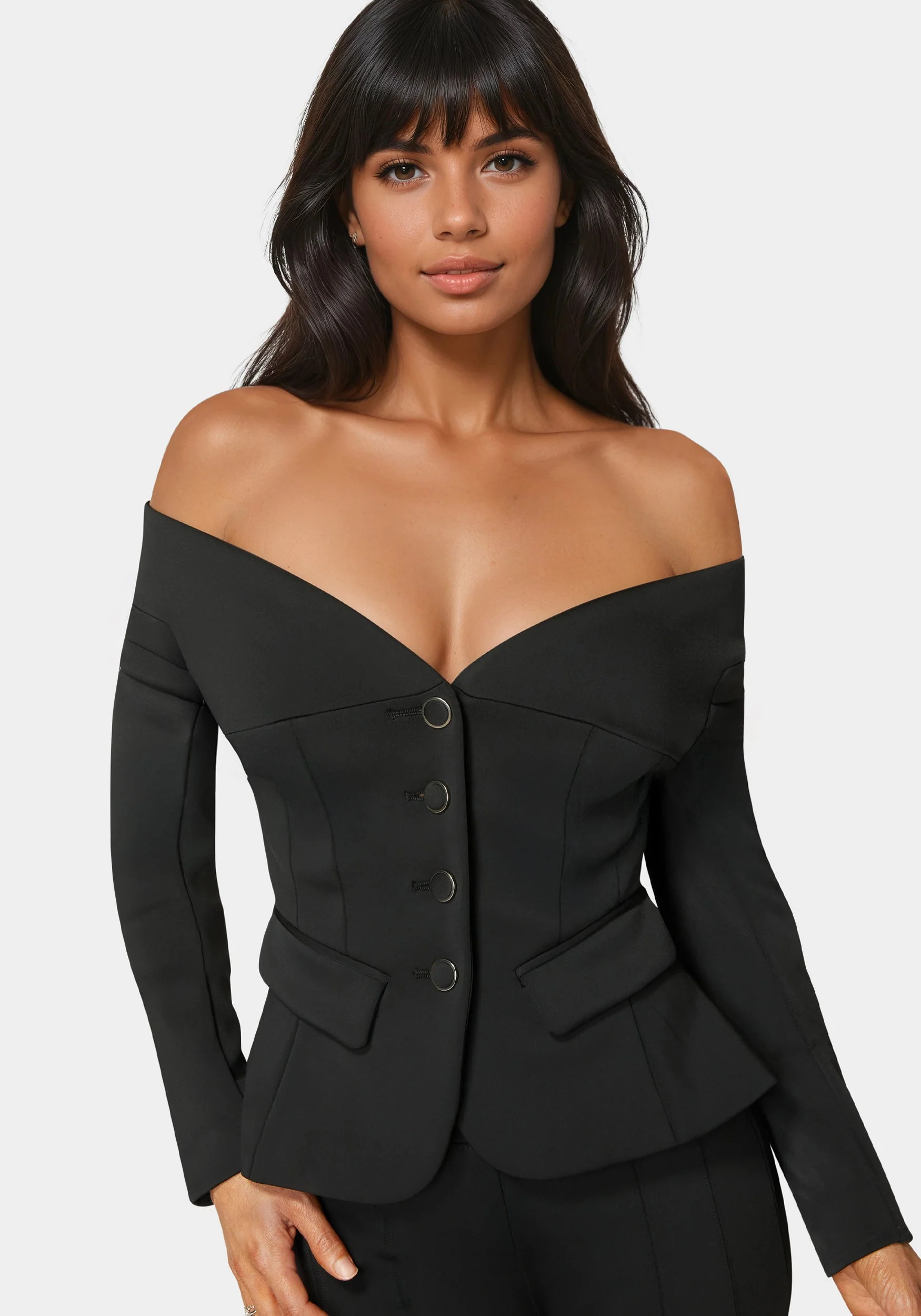 Image of Tailored Off Shoulder Blazer